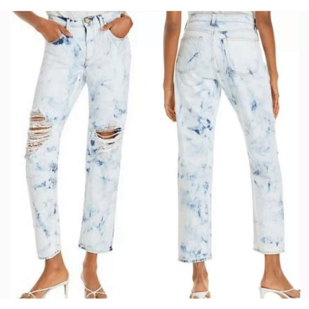 RAMY BROOK Women's Elle Distressed Acid Wash Boyfriend Jeans Size 24 New